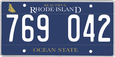 RI license plate 769042