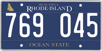 RI license plate 769045