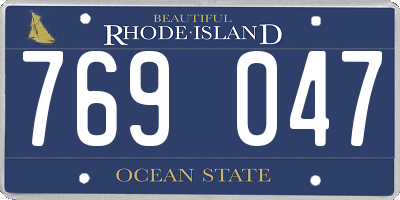 RI license plate 769047