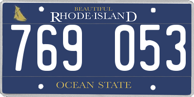 RI license plate 769053