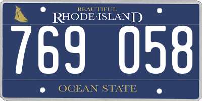 RI license plate 769058