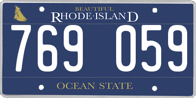 RI license plate 769059