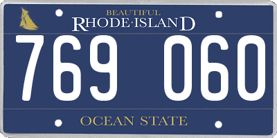 RI license plate 769060