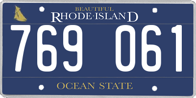 RI license plate 769061