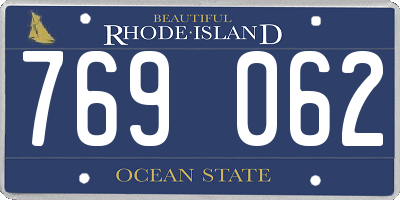 RI license plate 769062