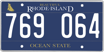 RI license plate 769064