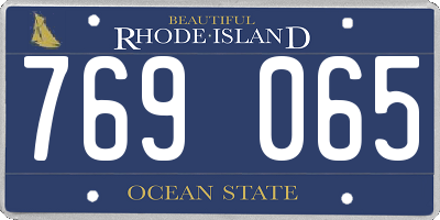 RI license plate 769065