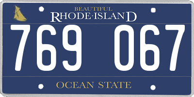 RI license plate 769067