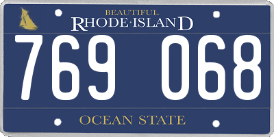 RI license plate 769068