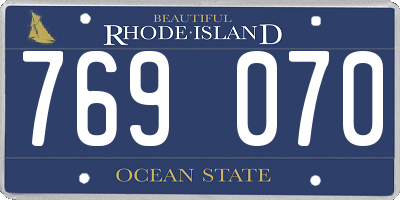 RI license plate 769070