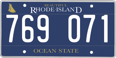 RI license plate 769071