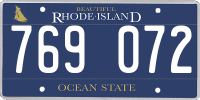 RI license plate 769072