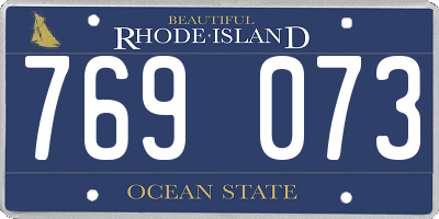 RI license plate 769073