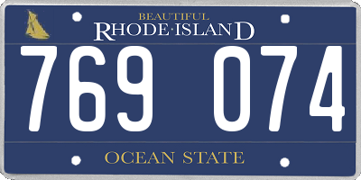 RI license plate 769074