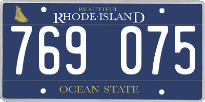 RI license plate 769075