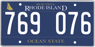 RI license plate 769076