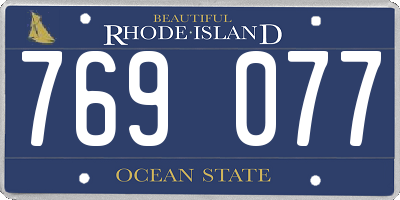 RI license plate 769077