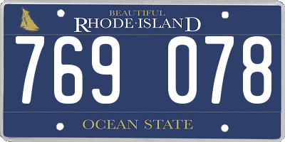 RI license plate 769078