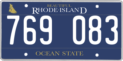 RI license plate 769083