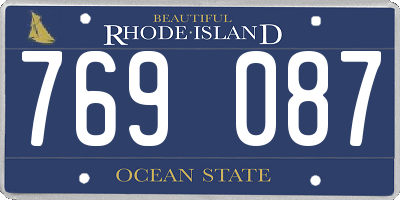 RI license plate 769087
