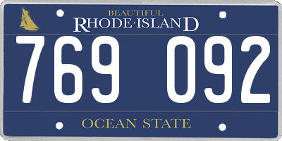RI license plate 769092