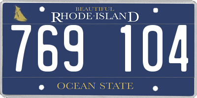 RI license plate 769104