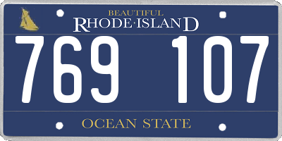 RI license plate 769107
