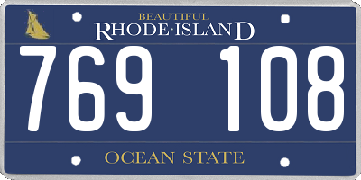 RI license plate 769108