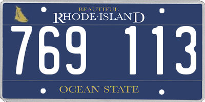 RI license plate 769113