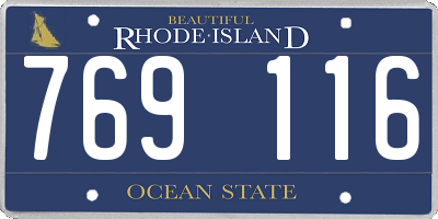 RI license plate 769116