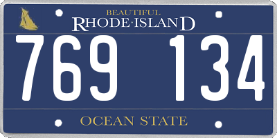 RI license plate 769134