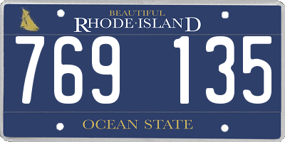 RI license plate 769135