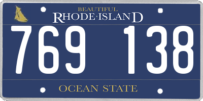 RI license plate 769138