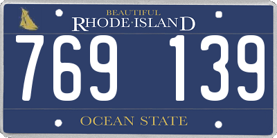RI license plate 769139