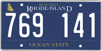 RI license plate 769141