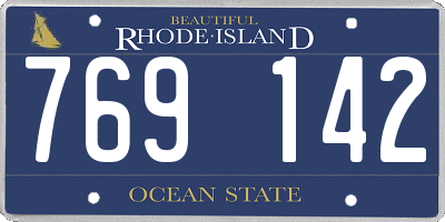 RI license plate 769142