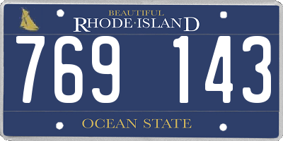RI license plate 769143