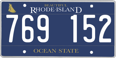 RI license plate 769152
