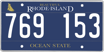 RI license plate 769153