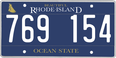 RI license plate 769154