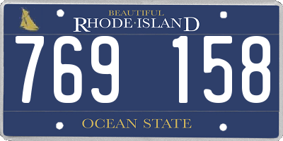 RI license plate 769158
