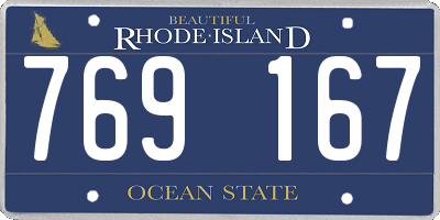 RI license plate 769167