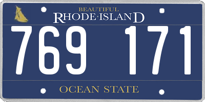 RI license plate 769171