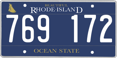 RI license plate 769172