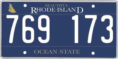 RI license plate 769173