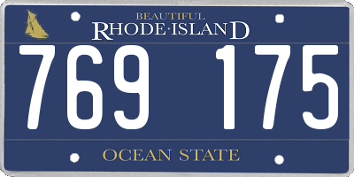 RI license plate 769175