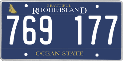 RI license plate 769177