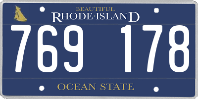 RI license plate 769178