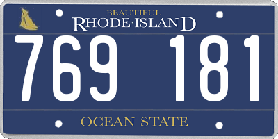 RI license plate 769181