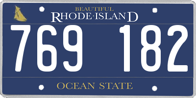 RI license plate 769182